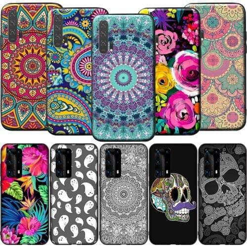 GX70 Floral Paisley Mandala Silicone Case for Huawei P9 P10 P20 P30 P40 Y6 2018 Y7 Y9 Lite Pro Max Prime Mini