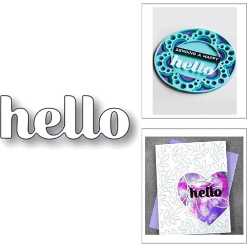 2020 New English Words Hello Metal Cutting Dies For DIY Cut Paper Craft Making Greeting Card Scrapbooking and Album NO Stamp Set