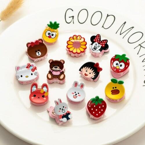 Cute Cartoon Safety Hair Clip Girls Kids Hair Claw Clips Bows Accessories for Children Hairpins Barrette Headdress Headwear