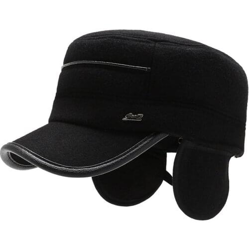 GBCNYIER fashion man winter hat cold windproof outdoor ride men ear hat warm winter short brim visor thick cotton