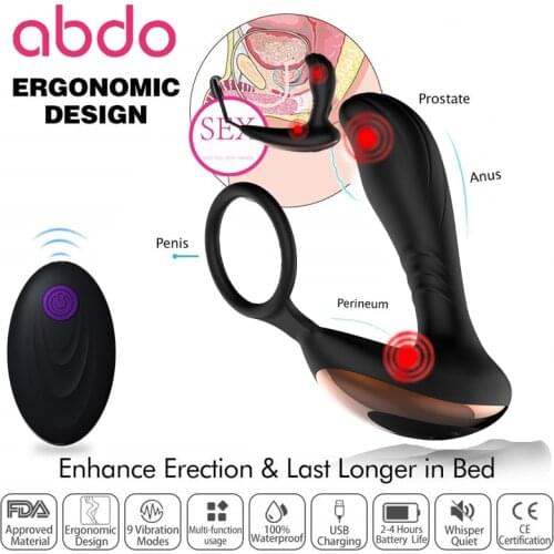 Abdo Male Prostate Massage Vibrator Anal Plug Silicone Waterproof Prostata anal vibrator adult male masturbator anal vibrator