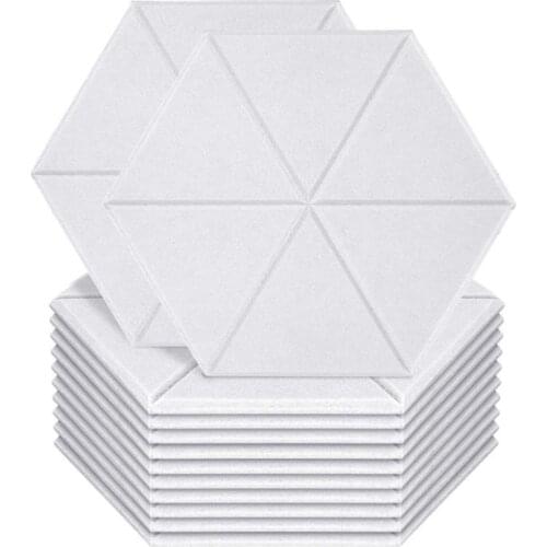 12 Pack Sound Proof Padding Acoustic Panels,Hexagon Sound Absorbing Panel Beveled Edge Sound Panels,for Home & Offices Retail