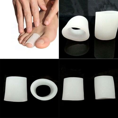 NEW 1Pair Portable Hallux Valgus Pain Relief White Silicone Gel Toe Separators Stretchers Tube Shaped Bunion Protector Blister