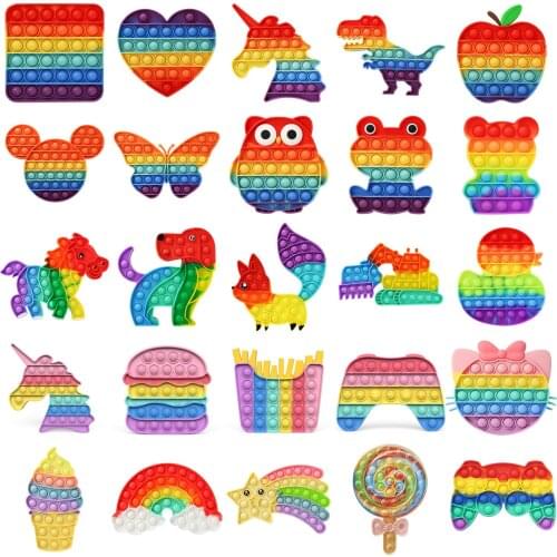 New Push Bubble Push Bubble Fidget Toys Anti Stress Set Strings Relief Adults Children Sensory Squishy Relief Decompression Toy