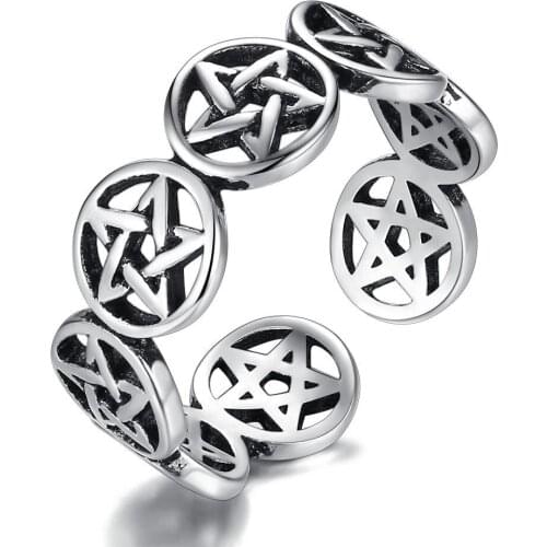 925 Sterling Silver Original Jewelry Elegant Full Star Unisex Finger Rings Promotion For Women Men`s Open Ring Never Fade Gift