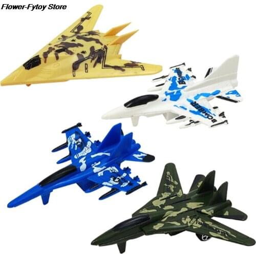 1Pcs Children Education Toy Mini Aircraft Models Toys Force Fighter Airplane Toy Military Plane Pull Back Toy Random 4colors