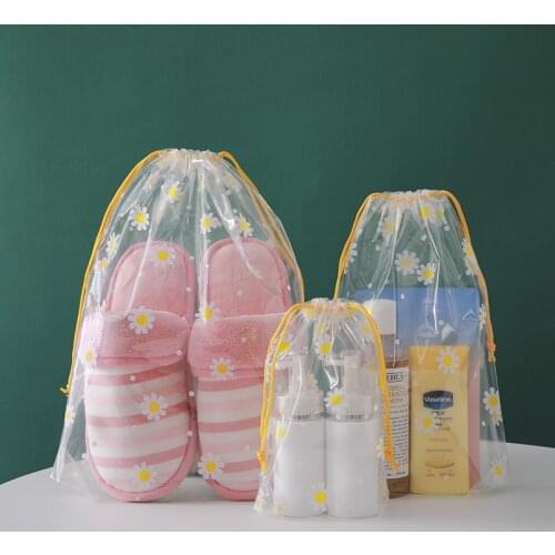 Popular Translucent Storage Bag Travel Dust-proof Bags Shoe Cute Drawstring Storage Wash Rinse Beauty Set Storage