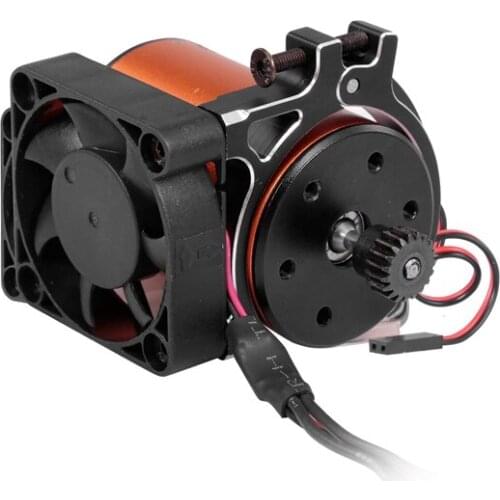 RC 4268 4274 Motors Heatsink + High Speed Cooling Fan CNC Machined Alu Alloy for RC 1/8 1/10 Buggy Truck Cars Motors,Black