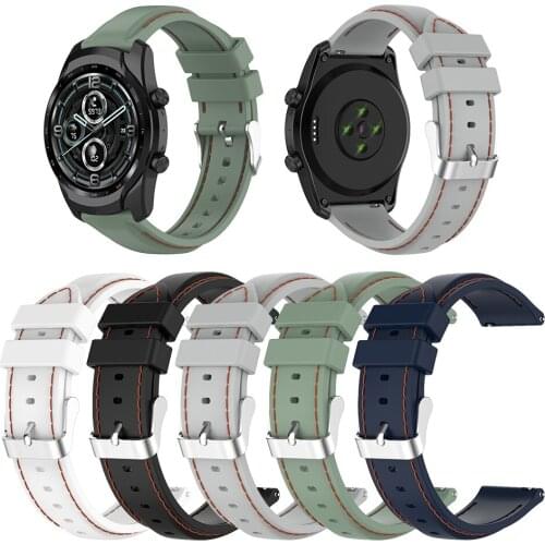 22mm Silicone Band for Ticwatch Pro 3/Ticwatch Pro 3 LTE Soft Sport Watchband Watch Band Exterior Decoration Parts