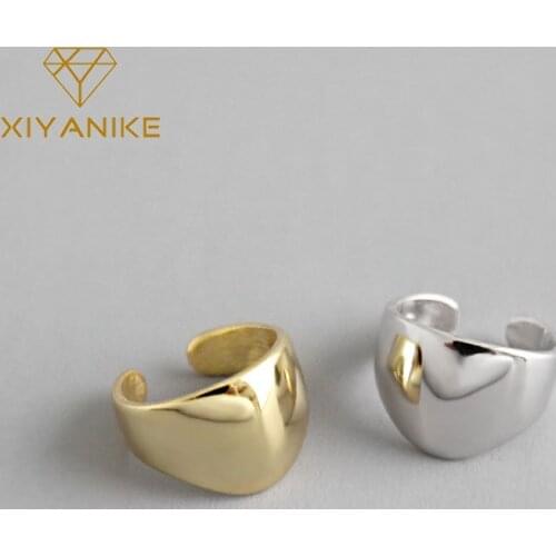 XIYANIKE Prevent Allergy 925 Sterling Silver Stud Earrings for Trendy Women Korean Minimalist Glossy Earrings Party Jewelry Gift