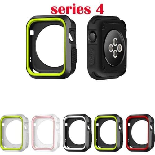 Silicone soft Cover Frame Soft Rubber Full Protective Case For Apple Watch band For iwatch 4 5 6 SE 3 2 1 40mm 44 38 42
