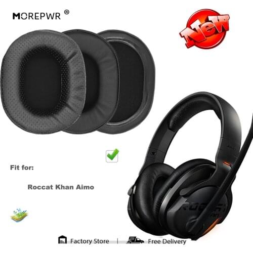Replacement Ear Pads for Roccat Khan Aimo Headset Parts Leather Cushion Velvet Earmuff Earphone Sleeve Cover