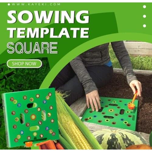 Square Seeding Sowing Template Garden Seed Spacer Tool Coded Spacing Grow Plate for Planting Gardening Seed Tool With Funnel