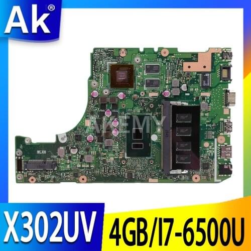 X302UVK for ASUS X302UJ X302U X302UV X302UA/UJ laptop motherboard I7-6500U GT820M-2GB RAM-4GB DDR3 original test