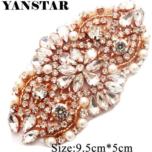 YANSTAR(10pcs) Wholesale Bridal Sash Rhinestone Applique Accessory For Wedding Dress Belt DIY Bridal Gown Sash YS865