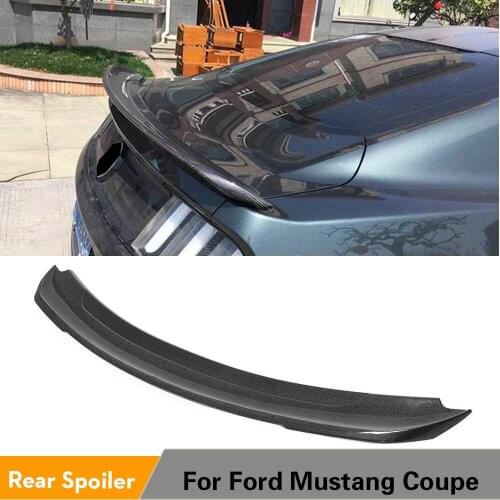 Rear Trunk Boot Lip Wing Spoiler for Ford Mustang Coupe GT V8 V6 Coupe GT350 2015 - 2018 Carbon Fiber / ABS