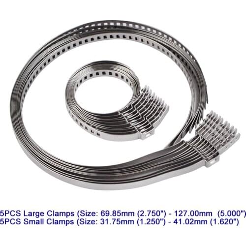 10PCS Drive Shaft CV Boot Clamp Kit Universal Adjustable AXLE CV Joint Boot Crimp Clamps Large & Small Kits fits Left Right