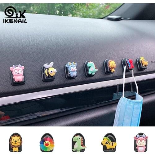 IKSNAIL Car Clips USB Cable Organizer Storage Car Hook Car Sticker Fastener Seat Back Hook For Cable Headphone Key Wall Hanger