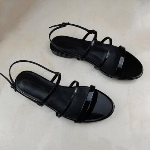 Women Summwer Shoes Fashion Ladies Buckle Strap Sandals Female Flats Chaussure Black Sandales Cconcise Sandalias Outdoor