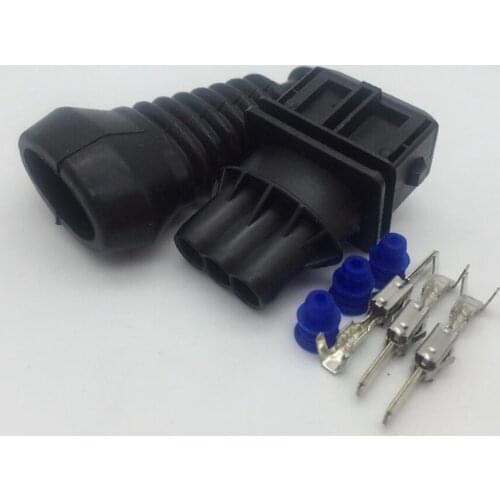 10sets/lot Tyco/Amp 3 Pin/Way Junior Power Timer (JPT) MAP Sensor Plug Housing Automotive Connector With Rubber Boot 1-962581-1