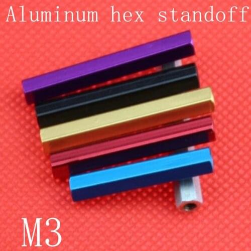 10pcs aluminum hex standoff M3x6/8/10/12/14/16/18/20/22/25/30/35/37/40/45/50 M3 Aluminum Hex Standoff Spacer For RC Parts