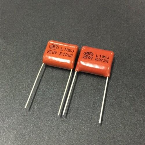 10pcs CBB 105 250V 105J CL21 1uF P15 Metallized Polypropylene Film Capacitor