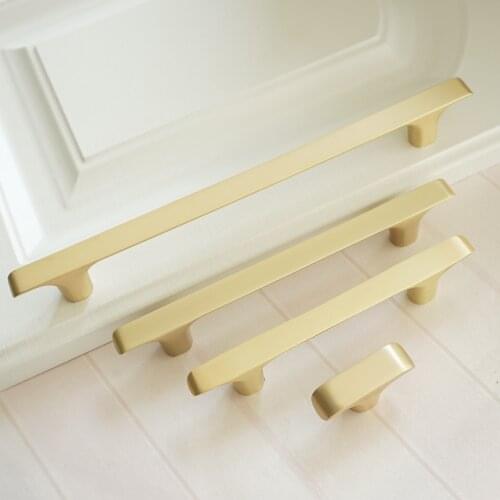 3.75" 5" 7.55" Brass Door Pull Handles Kitchen Cabinet Handle Cupboard Drawer Knobs 96mm 128mm 192mm Zinc Alloy Handle Hardware