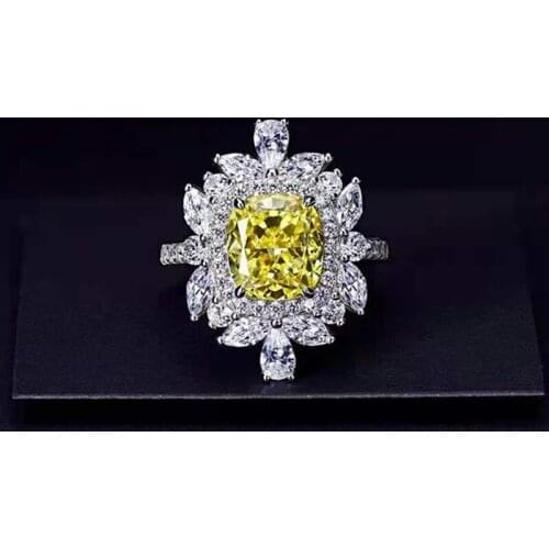 925 Sterling Silver Rings Big 3 Carats Princess Cutting Anti Allergic Rings For Women Fine Jewelry Birthday Party Accessories