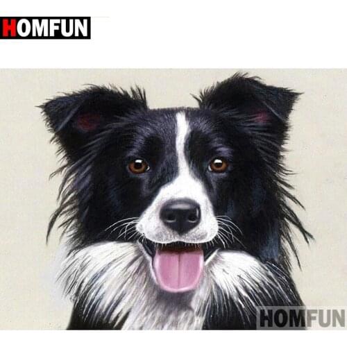 HOMFUN Full Square/Round Drill 5D DIY Diamond Painting "Animal dog" 3D Diamond Embroidery Cross Stitch Home Decor A19266
