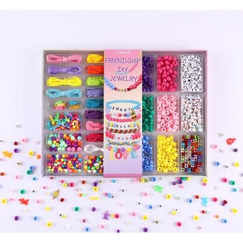 Makersland DIY Beads For Jewelry Making Colorful Beads Jewelry Sets Elastic Bracelet Necklace For Child Creative Handmade Gift