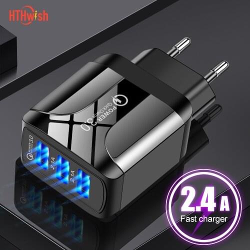5V2.4A 3 USB fast charger for iphone 11 samsung charging charger quick charge 3.0 universal wall mobile phone tablet chargers