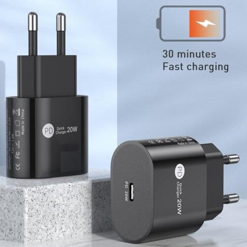 Fast USB Chargers PD 20W Charger USB C Adapter for IPhone 12 Pro Max iPhone Charger EU US Plug For Samsung