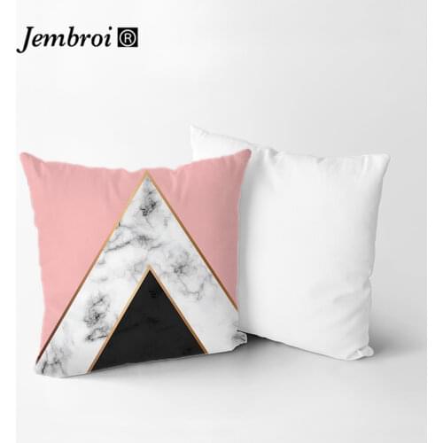 Pink Geometric Abstract Decorative Pillows Case Marble Pattern Flower Designer White and Black Grey Cheap Cushion Cover 45*45 cm