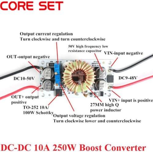 DC-DC 10A 250W Boost Converter Step Up Power Supply Module Constant Current Adjustable Mobile Power Led Driver For Arduino
