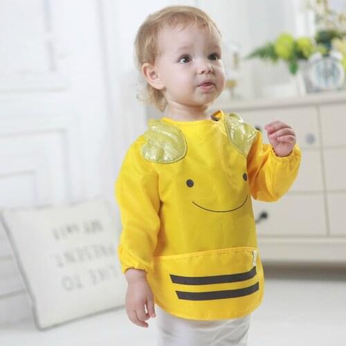 Childrens Waterproof Reverse Dressing Baby Cover Cartoon baby feeding apron Cute Style Baby Bibs High Quality Fabric Babero