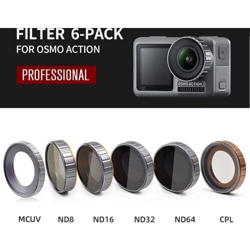 Optional DJI OSMO ACTION Accessories Camera Lens Adjustable/Diving Filter Sets OSMO ACTION FILTER MCUV+CPL+ND8+ND16+ND32+ND64
