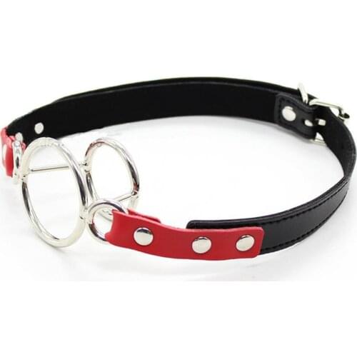 Deep Throat Double Round Mouth Flail Slave Mouth Bite Ring Gags Open Mouth Gag Stopper lock catch adult Sex Games product Toys