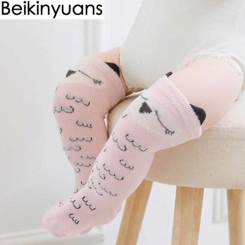 Newborn Toddler knee high socks Baby Girl Boy Socks anti slip Cute Cartoon wol Fox leg warmers For newborns infant Warm Sock