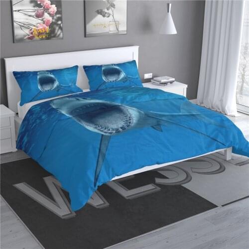 Bed Set Boy With Shark 3D Ocean Animal Duvet Cover Set Queen King Size Bedspread For Single Bed Teenager Quilt Cover Pillowcase
