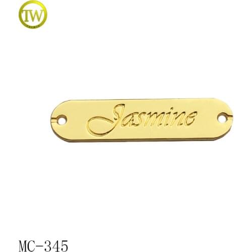 MC345 Custom Jeans metal Logo label Metal Name Tags for abaya