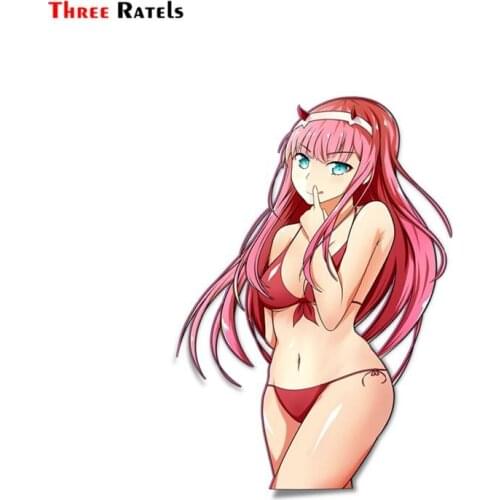 Three Ratels FC315 Summer Zero Two ZERO TWO KISS Cute cartoon 3D Stickers for car anime car hood decal