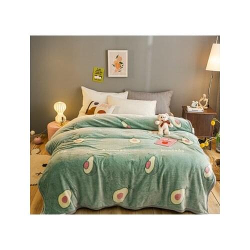 Fruit Print Blanket Bedspread On the Bed Coral Flannel Childrens Blanket Soft Warm Sofa Cover Brirthday Gift Happy Nappers