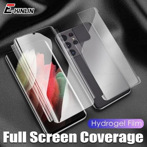 Soft Clear Screen Protector For Samsung Galaxy Note 20 10 S21 S20 S10 S10e Plus Ultra HD TPU Hydrogel Film Border Frame Sticker