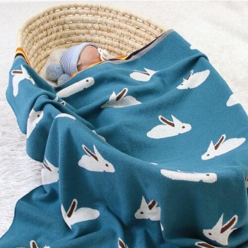 New Arrival Baby Rainbown Pattern Multi-function Knit Blanket 80*100cm