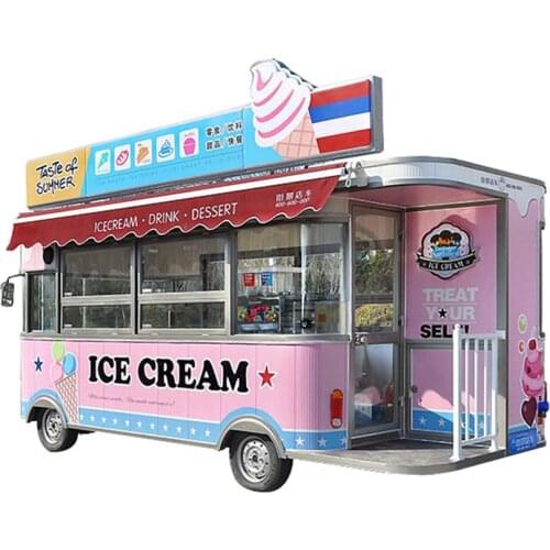 New style Mobile Food Truck Ice Cream Cart Hot Dog vending cart snack car with best quality