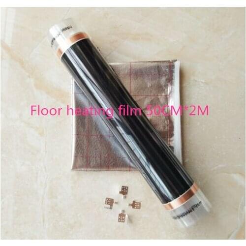 Floor Heating film + 4 Clamps + Aluminum foil,infrared heating film 50cm x 2m electric heater for room 1 square 220V