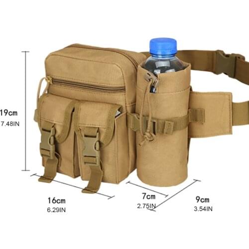 Waist Pack Pouch With Water Bottle Pocket Holder Waterproof Molle Fanny Hip Belt Bag M68C