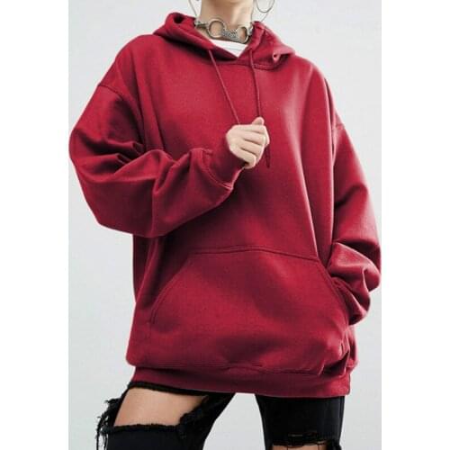 S-5xl Autumn and Winter New Loose Solid Color Hoodie Women Long-sleeved Hoodie Sweatshirt Women