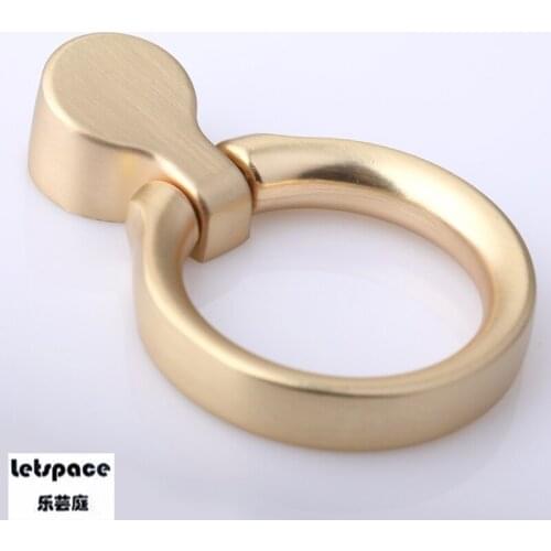Modern simple fashion drop ring kicthen cabinet dresser door handle stain brass drawer cabinet tv cabinet cupboard ring knob