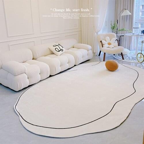 Special-shaped Imitation Cashmere Rugs Simple Style Living Room Tea Table Carpet Bedroom Bedside Floor Mat Decor Household